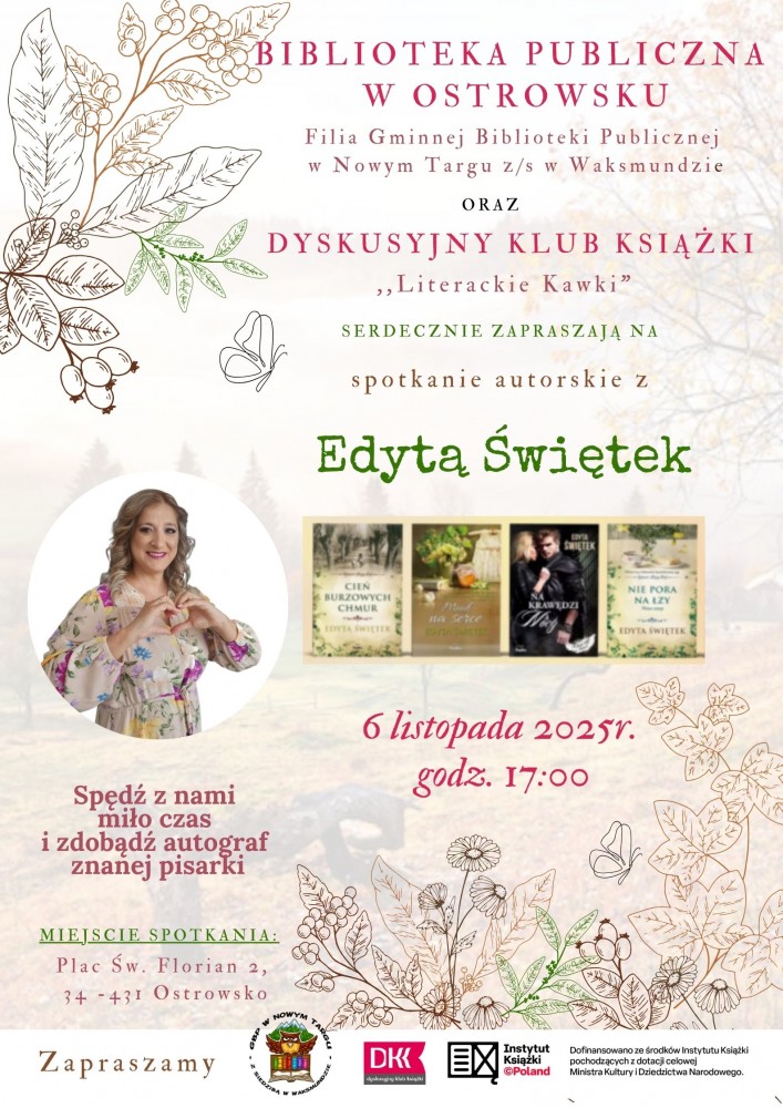 Spotkanie autorskie z Edytą Świętek